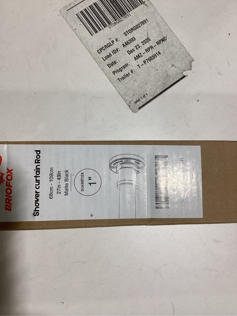 Condition photo showing As Is for BRIOFOX Industrial Shower Curtain Rod - 2-in-1 Design Tension Curtain Rod - Rustproof Non-Slip 27 to 43 Inch Stainless Steel, Matte Black Window Curtain Rod 27-43 Inches Matte Black