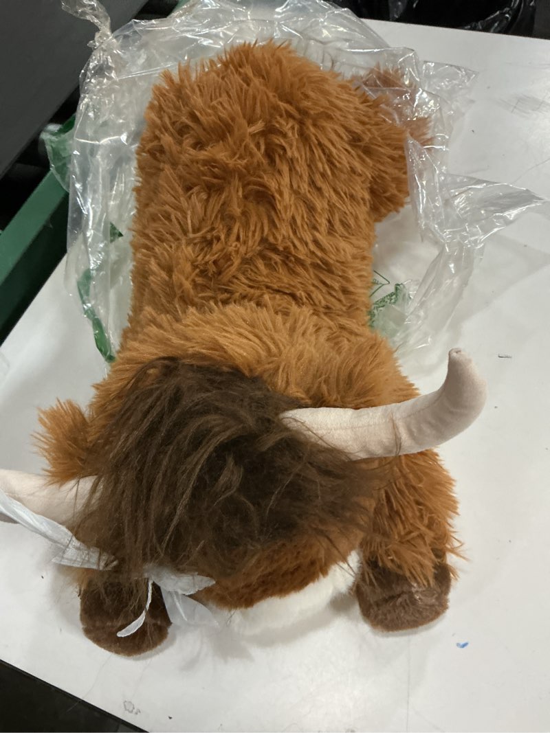 Condition photo showing Good Condition for 4 lbs weighted stuffed animal highland cow plush,21" large weighted cow plush toy,soft fluffy highland cow stuffed animal for kids & adults,cute farm animal gift plush (brown)