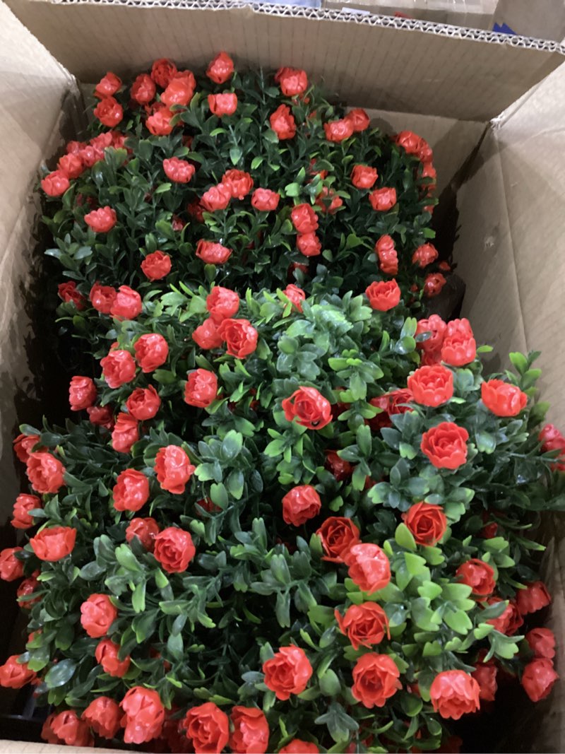 INSPRING Artificial Faux Outdoor Outside Flowers Plants, 2 PCS Fake Silk UV Resistant Look Real...