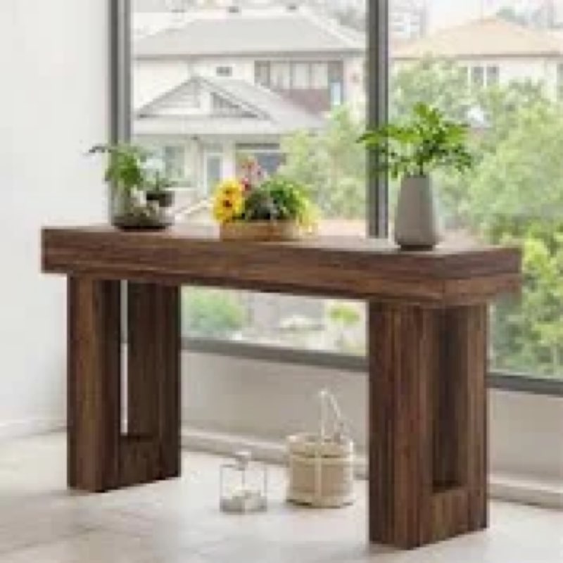 63" console table, farmhouse wooden sofa table entryway table