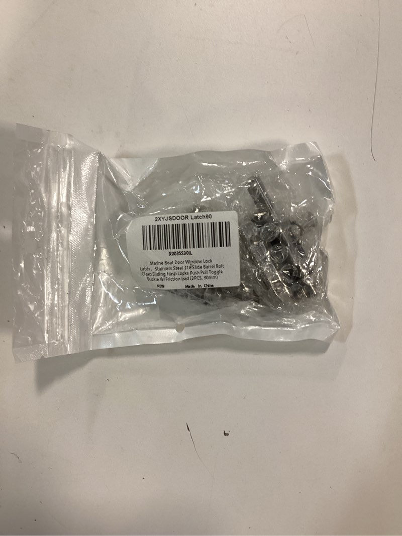 Condition photo showing New/Like New for 60/90/110mm Marine Boat Door Window Lock Latch ?Stainless Steel 316 Slide Barrel Bolt Clasp Sliding Hasp Locks Push Pull Toggle Buckle W/Friction pad Button (Color : 2pcs, Size : 90mm) 90mm 2pcs