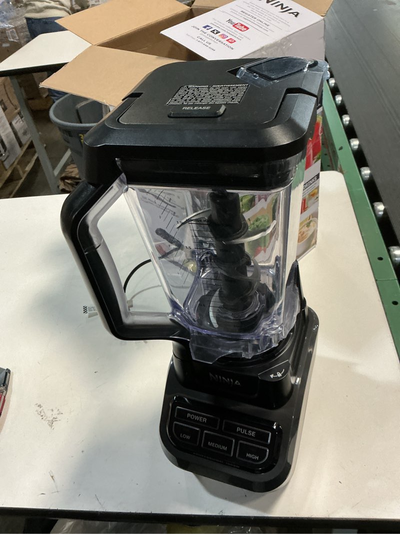Condition photo showing As Is for Ninja Professional Blender 1000W, Total Crushing Technology- Smoothies, Ice Crushing & Frozen Fruit, Full-Size Countertop Blender, 72-oz. Pitcher, Black & Grey, BL610 Generation 2 (1000 Watts)