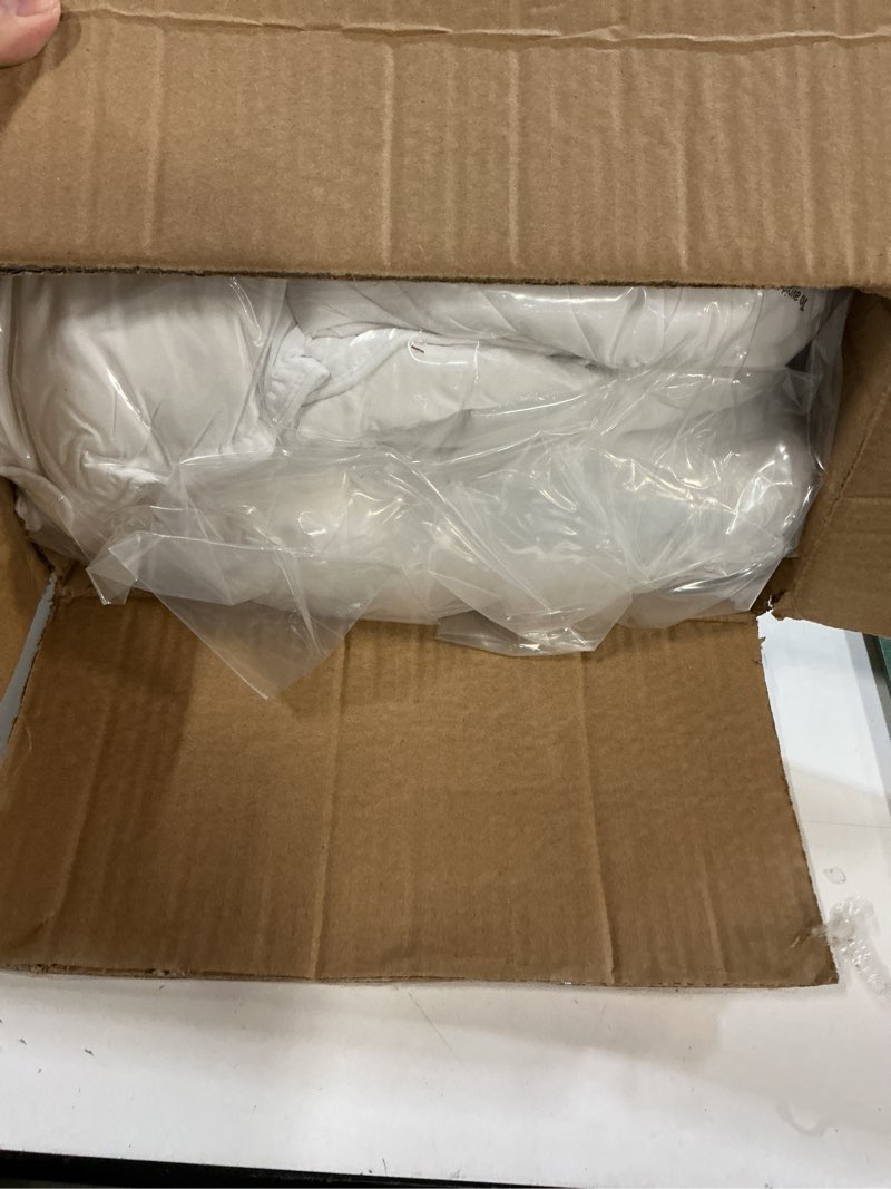 Condition photo showing New/Like New for Amazon Basics Down-Alternative Pillows for Stomach and Back Sleepers, Soft Density, 20 x 36 inches, 2-Pack, White King (Pack of 2) Soft Pillow