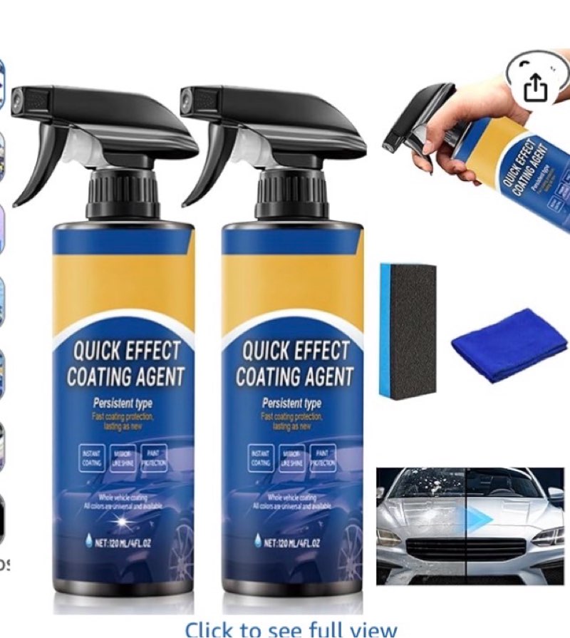 2pcs car coating spray, 17.6 oz quick effect coating agent, oil film emulsion glass cleaner, polish 
