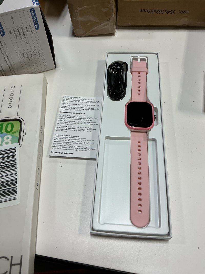 Condition photo showing Good Condition for Kids Smart Watch for Boys Girls, Fitness Tracker with Heart Rate Sleep Monitor, 1.83" Touchscreen with 12 Puzzle Games, Waterproof Activity Tracker Pedometer for Android iPhone (Pink)