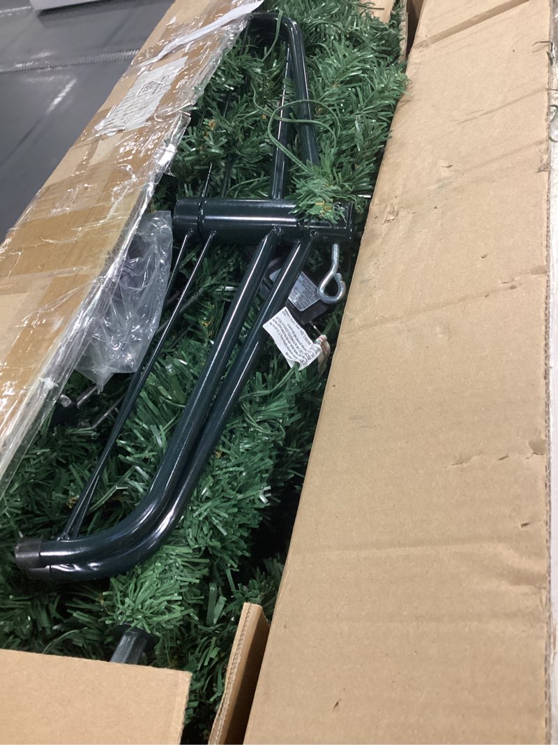 Condition photo showing As Is for 6.5FT Artificial Pencil Christmas Tree with LED Lights, Abundant Branch Tips, Easy Assembly and Sturdy Metal Stand, Ideal for Indoor, Office, Party Holiday Decorations QSGD65