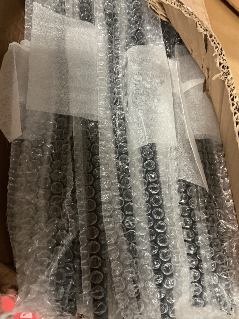 Condition photo showing Good Condition for 1/2 inch wrought iron oval balusters - hollow iron square plain bar stair balusters - metal spindles for indoor staircase with baluster shoes, satin black (10 pack) oval+plain bar 10 pack 10