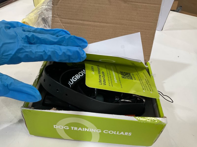 Condition photo showing As Is for Jugbow Shock Collar for Dogs - 4200FT Dog Training Collar with Remote for 15-120lbs Medium Large Dog, with LED Light IPX8-Waterproof Rechargeable E-Collar with Beep (1-3), Vibration(1-3), Shock(0-16) Orange