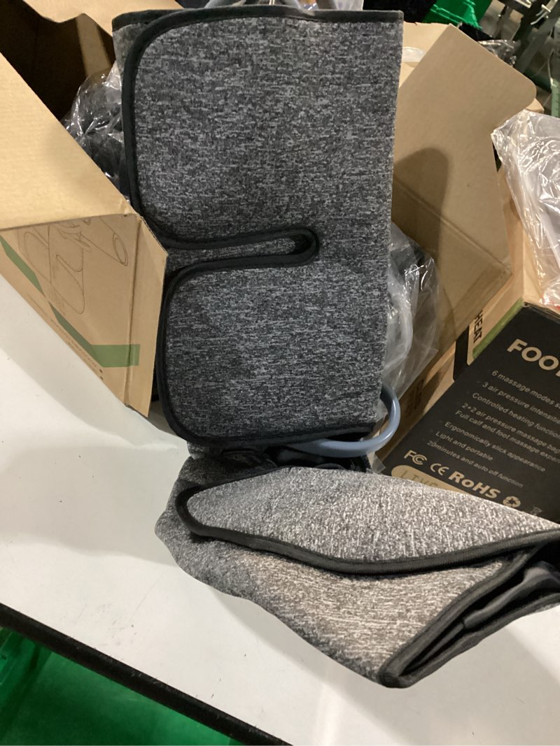 Condition photo showing Good Condition for air compression leg massager with heat : foot and calf massager for circulation and pain relief - 9 intensity, 4 modes, 3 heating, vibration, for sitting/standing jobs & home use
