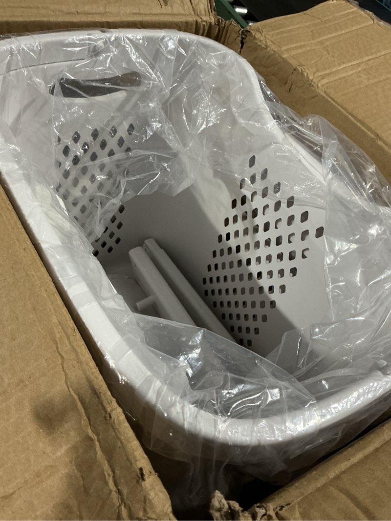 Condition photo showing Good Condition for manskskim bathroom laundry basket 3 layer clothes storage basket household kitchen shelf fruit stand bathroom simple storage shelf with wheels