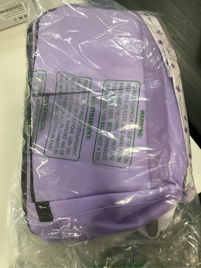 Condition photo showing New/Like New for scothen backpack cooler with double decker & 12 ice packs- keeps 36 cans cold for up to 24 hours- waterproof & leak proof insulated cooler backpack- stylish cooler bookbag for women travel work beach light purple