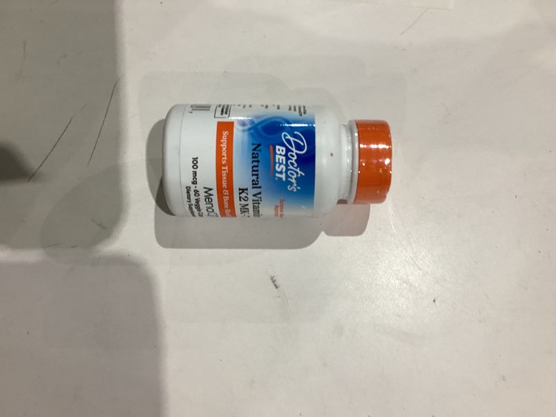 Condition photo showing New/Like New for Doctor's Best Natural Vitamin K2 Mk-7 with MenaQ7, 100mcg Vitamin K2 Supplement Supports Bone Health, Non-GMO, 60 Veggie Capsules