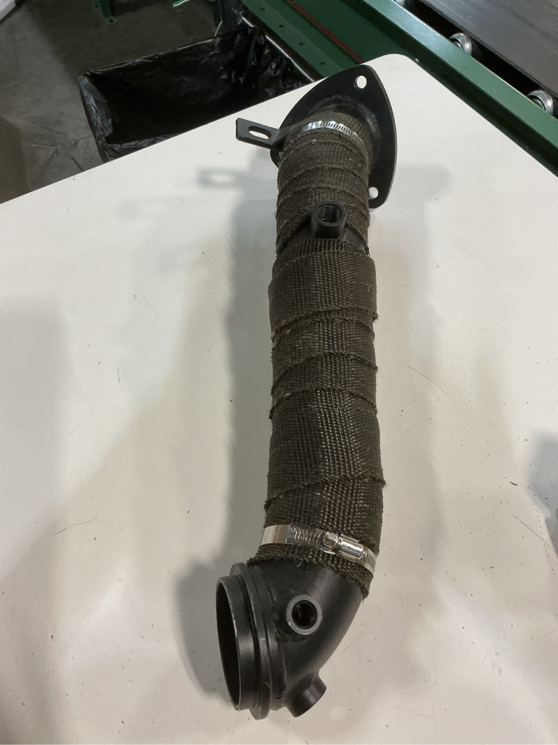 Condition photo showing As Is for 3" turbo pipe w/heat wrap for chevy gmc duramax diesel 6.6l 15.5-16 293 | turbopipe for gm chevy gmc 2500 3500 2500hd 3500hd hd duramax diesel, thermal coated & heat wrapped increased