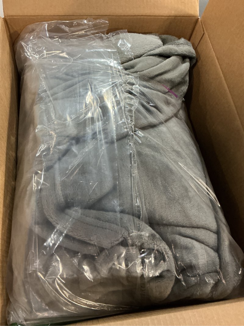 Condition photo showing Good Condition for Bedsure GentleSoft Fleece Bed Blankets Queen Size Grey - Soft Warm Winter Blanket Lightweight Cozy Luxury Microfiber, Room Home Decor Christmas Decorations Gifts for Women and Men, 90x90 inches Grey Queen (90" x 90")
