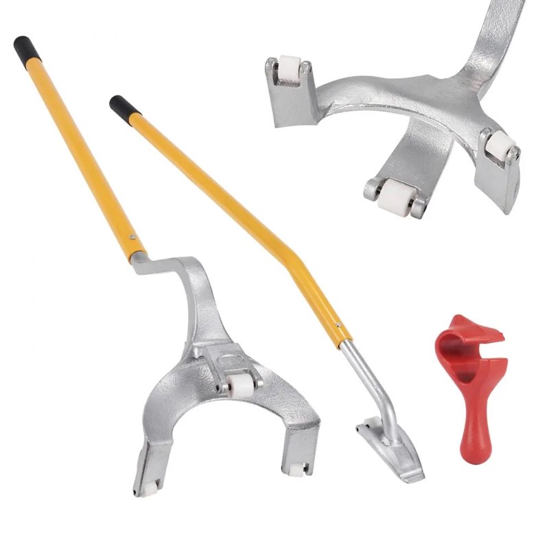 VEVOR Tire Mount Demount Tool, 22.5-24.5 inch Manual Steel Tire Changer Mount Demount Removal Tool, with Extra Bead Keeper, Tubeless Truck Bead Breaker, 3 PCS Tire Changing Tools, Orange