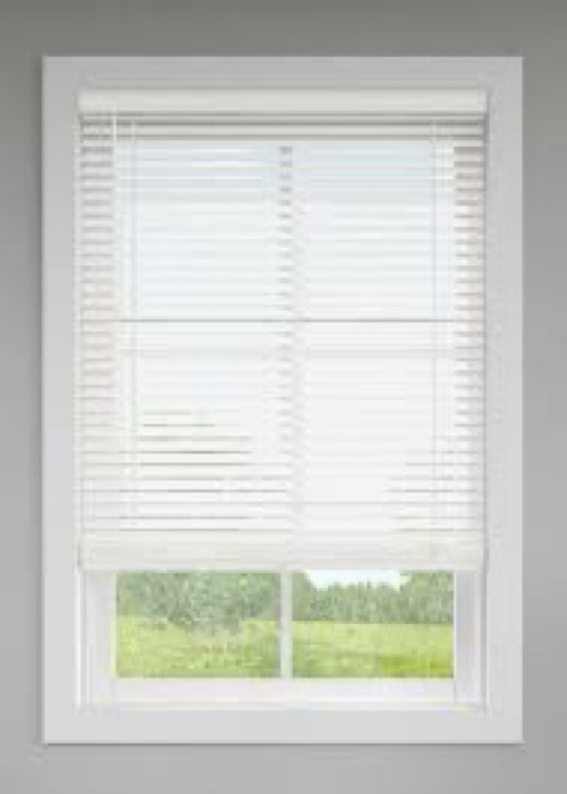 levalor 2 in faux wood blind 32x64 in white