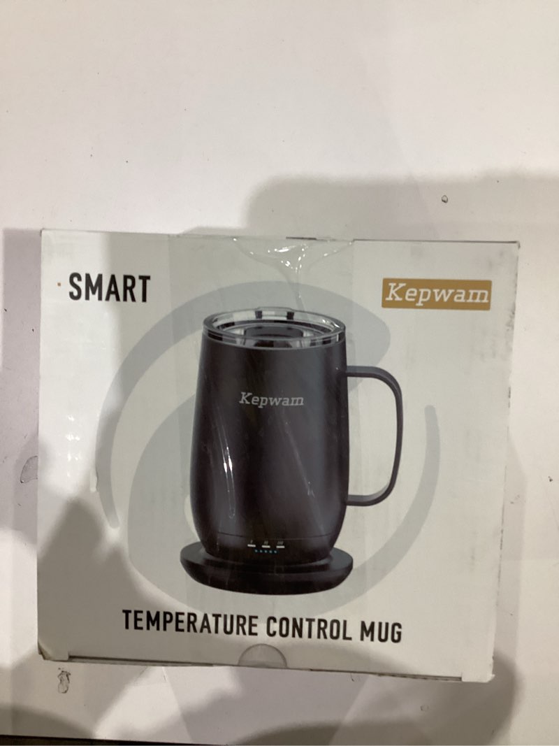 Condition photo showing New/Like New for Kepwam Heated Coffee Mug T2-Plus, 20oz Leading Large Capacity Self Heating Mug, Up to 8 Hrs Battery & Hot Up to 149?, Smart Coffee Mug for Women, Men Steel Blue