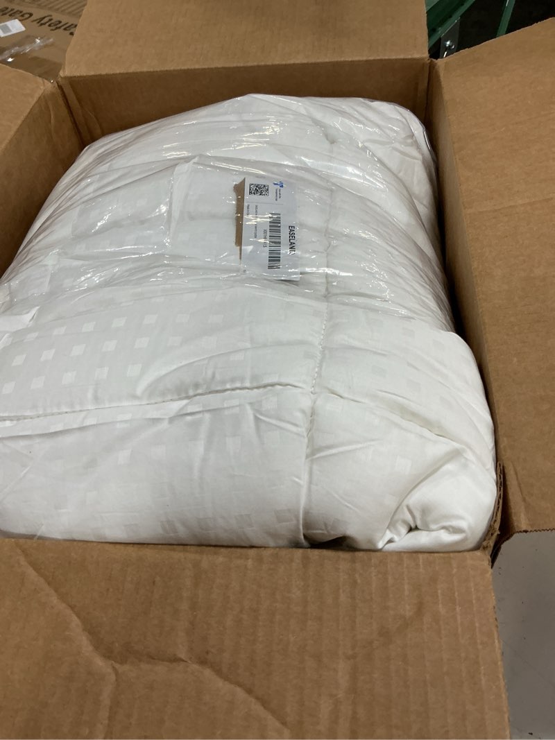 Condition photo showing As Is for easeland queen size mattress pad pillow top mattress cover quilted fitted mattress protector cotton top stretches up 8-21" deep pocket cooling mattress topper (60x80 inch, white) white queen