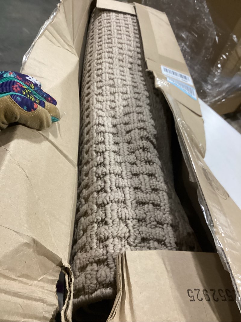 Condition photo showing As Is for DEXI Front Entryway Door Mat Non Slip 48x72, Large Double Entry Way Mats Inside Entrance Low Profile, Welcome Doormat Dirt Trapper for Garage House Floor Home Porter Hall Backdoor Area, Light Taupe 4' x 6' (Rectangular) Light Taupe