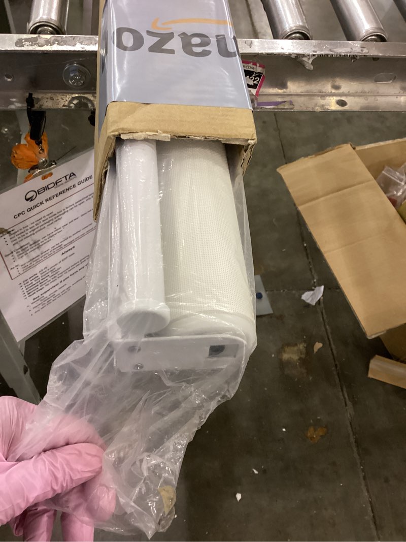 Condition photo showing As Is for Cordless with Valance Light Filtering Window Shades Pull Down Window Blinds with Thermal Insulated Fabric. Easy to Install. (Maximum Height 80") (White Color) (44" Width) 44"W x 80"H 05- White - Light Filtering ( With Valance )