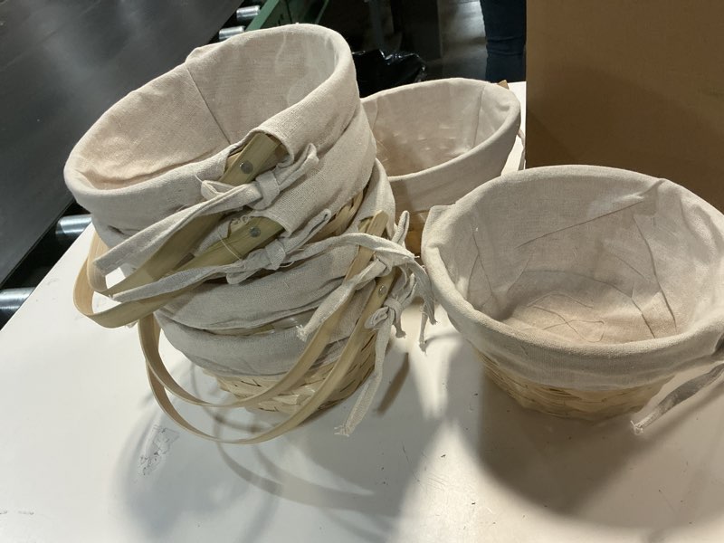 Condition photo showing As Is for dytern party picnic basket with handle hand woven wicker basket eggs candy basket for party flower 6 pcs