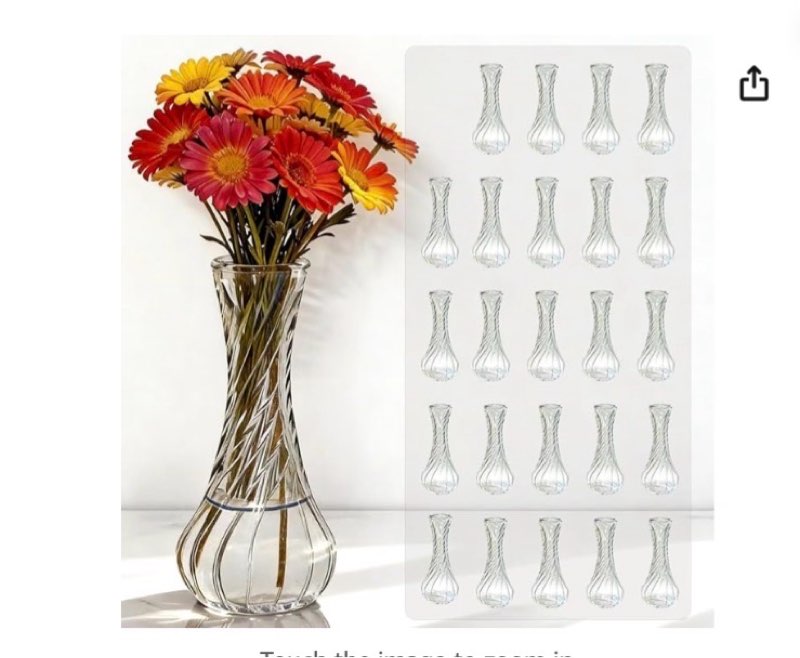 sandraheer glass bud vases in bulk set of 24, small glass vases for flowers mini clear bud vases for centerpieces vintage vases for wedding home table decorations