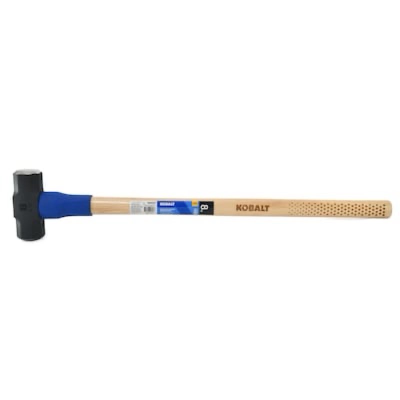 kobalt black 8 -lb steel head wood handle engineering sledge hammer