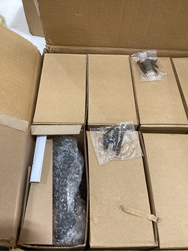 Condition photo showing As Is for 10 Pack Matte Black Door Handles, Passage Door Levers for Hall & Closet, Interior Door Knobs Heavy Duty Square Non-Locking Handlesets (2.0lb), Reversible for Left & Right Sided Doors 10 Pack Passage(No Lock)