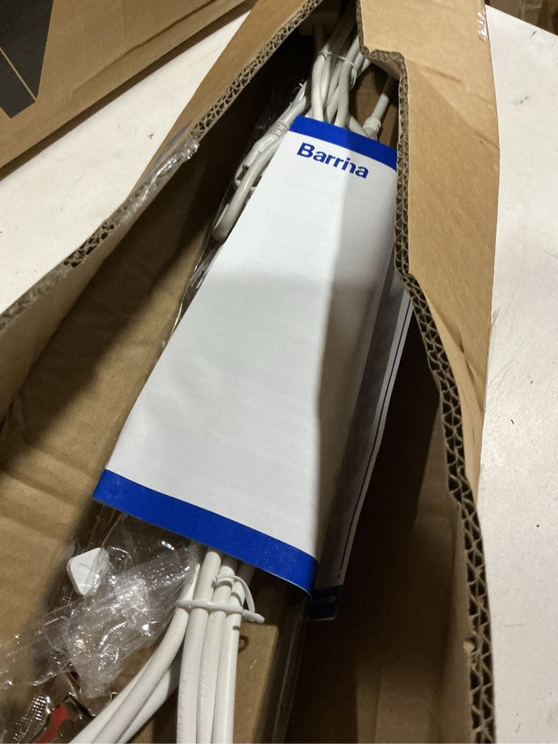 Condition photo showing As Is for barrina led shop light 2ft, 20w 3000lm 3000k, clear cover linkable tube lights, v shape integrated t8 led lighting, ceiling lights for garage, warehouse, workshop, etl listed, 2 packs 3000k 2ft-2 packs