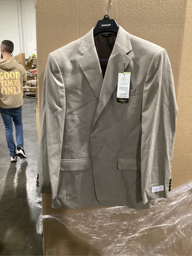 Condition photo showing As Is for (Jacket only)J.M. Haggar Premium Stretch Classic Fit Suit Separates - Pants & Jackets Oatmeal Solid 44 Suit Jacket
