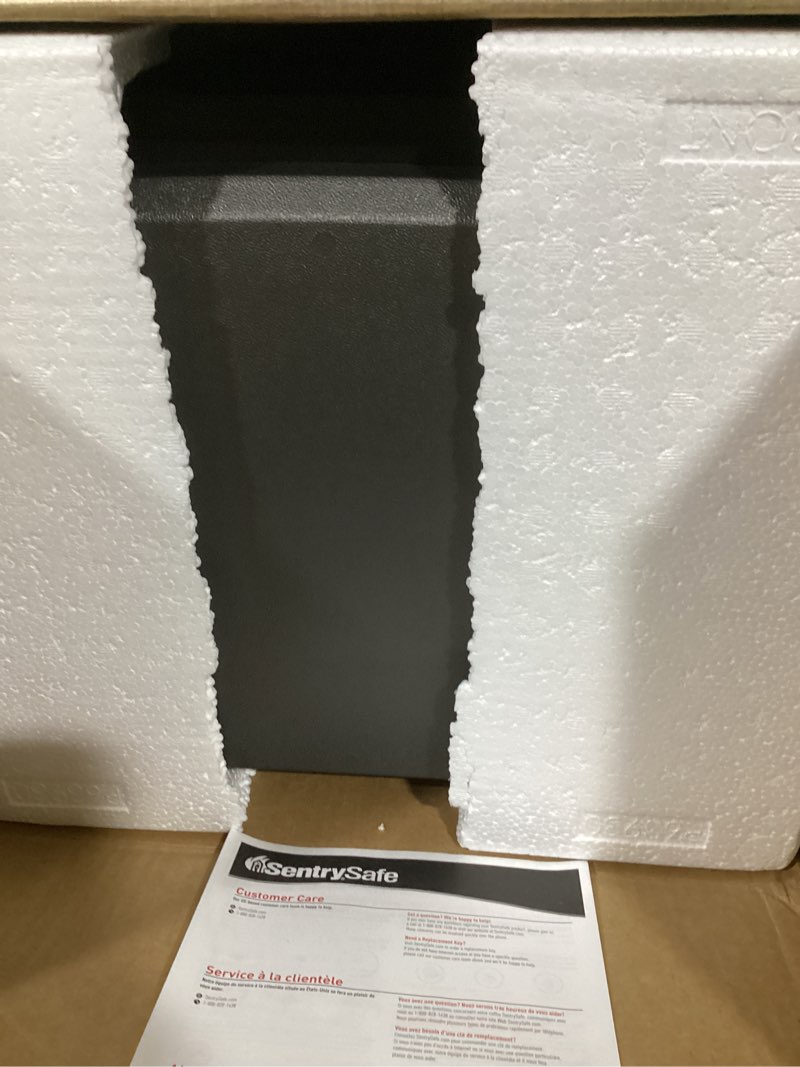Condition photo showing As Is for sentrysafe hd4100 safe box  fire-resistant and water-resistant with key lock 0.65 cu. ft.