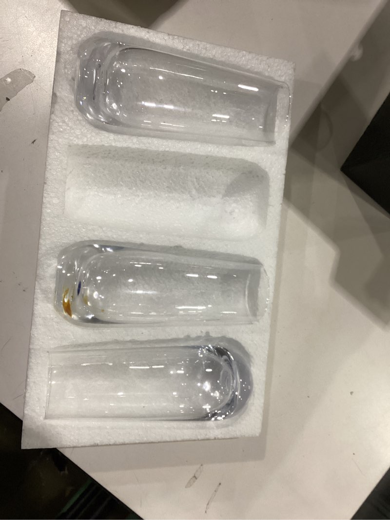 Condition photo showing As Is for missing one ****stemless champagne flutes set of 4?hand blown crystal glasses, 10.2oz champagne glasses, prosecco wine flute, cocktail glasses, mimosa glasses, highball glass, water glasses, bar glassware