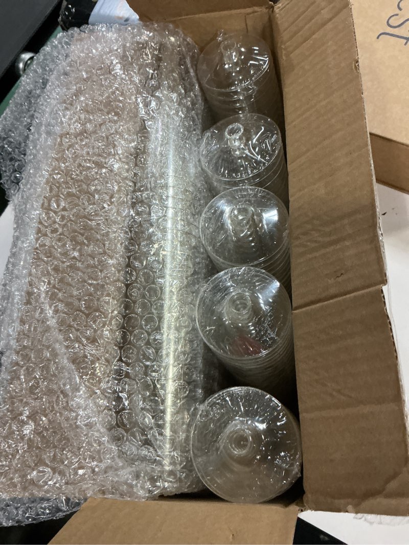 Condition photo showing New/Like New for prestee 100 gold plastic champagne flutes - 4.5 oz disposable champagne glasses for toasting at weddings, mimosas, cocktails, great gatsby party decorations, and events gold glitter 100 count (pack of 1)