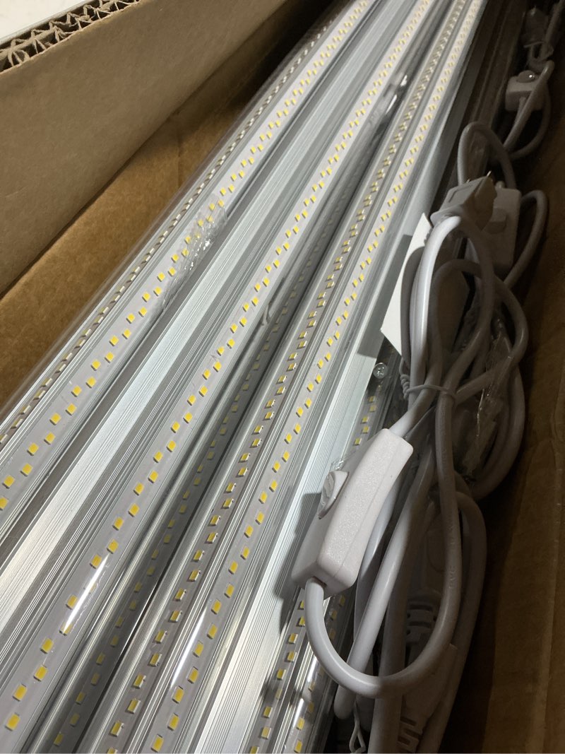 Condition photo showing Good Condition for 12 Pack Super Bright 100w 8ft Led Shop Light, 15000lm 5000k V Shape 8' Led Shop Lights 8ft, Linkable 96" 8 Foot Shop Lights for Garage Workshop Shop Warehouse Lighting