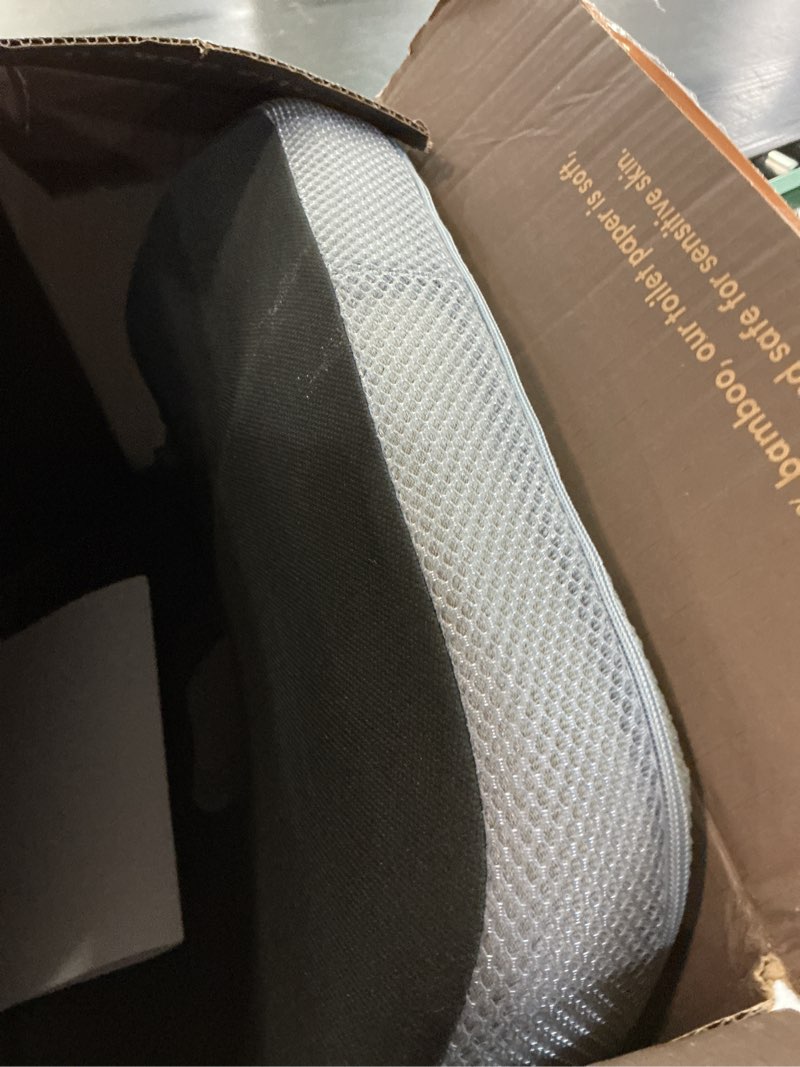 Condition photo showing Good Condition for car seat cushion, ergonomic memory foam car cushion for sciatica pain relief, larger driving seat pillow for short drivers on long drives - butt pillow for truck, office, wheelchair - black&gray black&gray standard