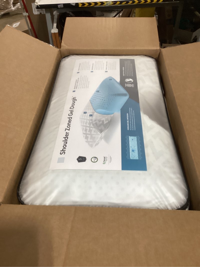 Condition photo showing As Is for soft memory foam pillow for back and side sleeper,ventilated and breathable cooling gel pillow for sleeping,oeko-tex & certipur-us double certification,23.5x14x5 inches (1 pack)