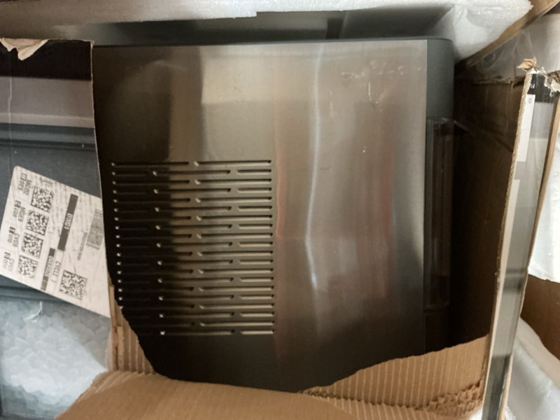 Condition photo showing As Is for ge profile opal 2.0 xl with 1 gallon tank, chewable crunchable countertop nugget ice maker, scoop included, 38 lbs in 24 hours, pellet ice machine with wifi & smart connected, stainless steel