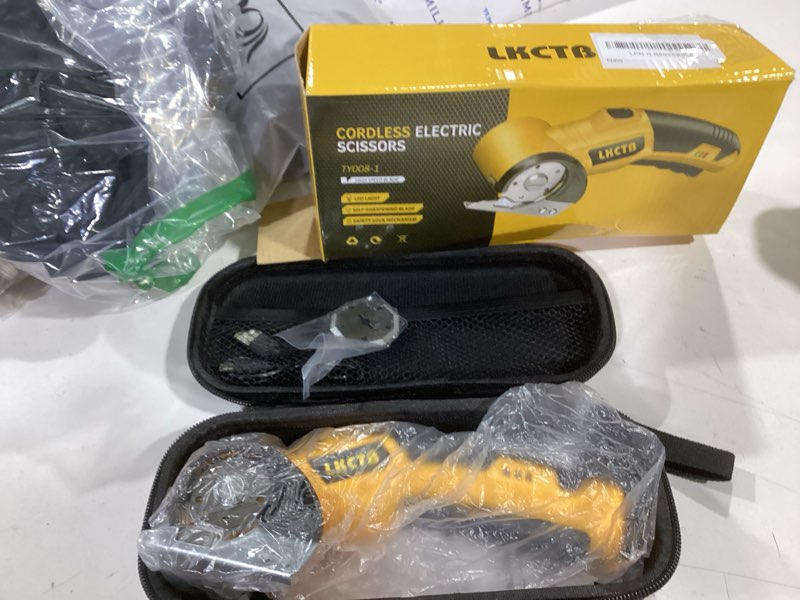 Condition photo showing New/Like New for electric scissors, cardboard cutter, with led light, high-efficiency brushless motor, 3500mah battery, tungsten steel blade, suitable for cloth, cardboard, carpet wire rope cutters gold l