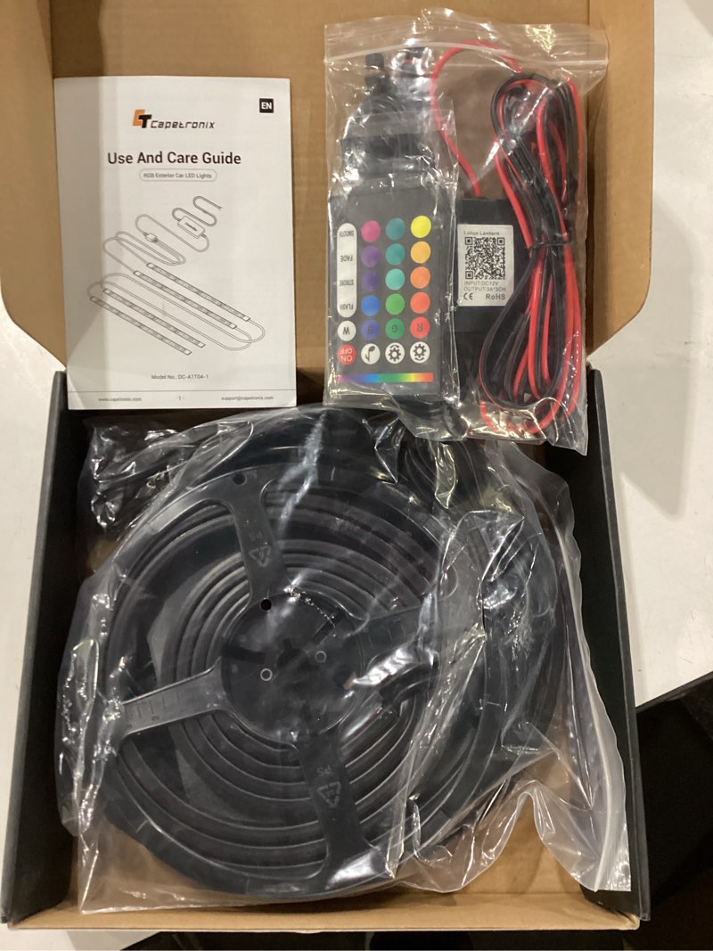 Condition photo showing New/Like New for Underglow Kit for Car, Car Led Underglow Lights for Trucks with App and Remote Control, 16 Million RGB Colors, 29 Preset Modes, Music & DIY Mode, Under Car Led Lights Exterior for SUVs, Trucks, DV 12V