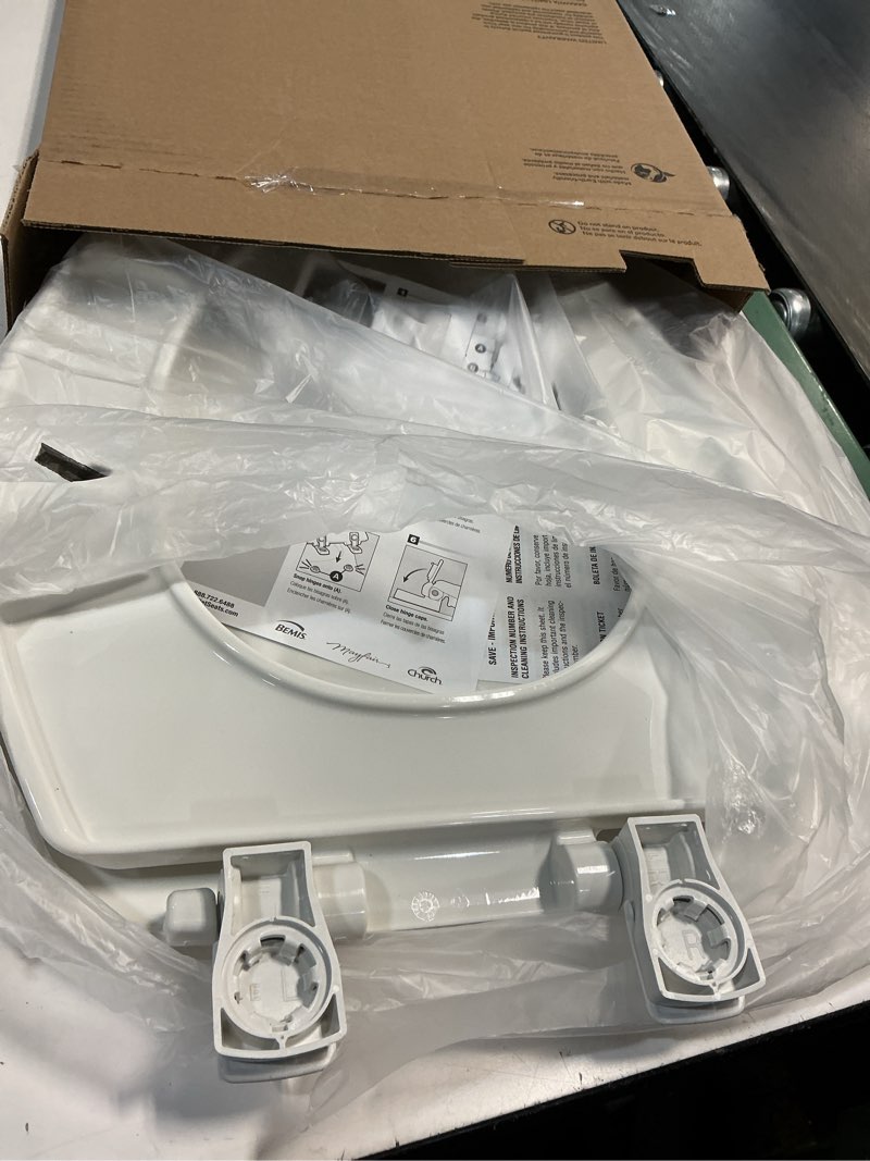 Condition photo showing As Is for Bemis 7300SLEC Slow Close Toilet Seat, Easy Clean Hinges and Durable Plastic Seat, Made in USA, Elongated, White