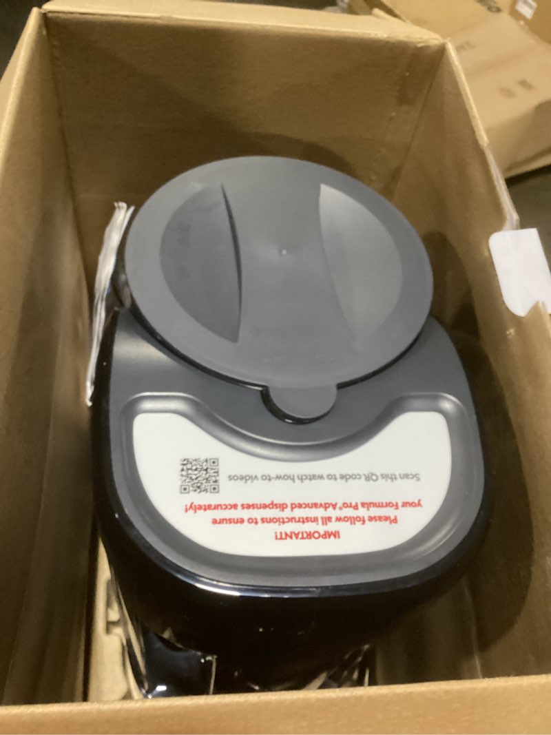 Condition photo showing As Is for Baby Brezza New and Improved Formula Pro Advanced Formula Dispenser Machine - Automatically Mix a Warm Formula Bottle Instantly - Easily Make Bottle with Automatic Powder Blending, Charcoal