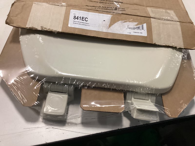 Condition photo showing Good Condition for mayfair cameron bone toilet seat, non slip heavy duty wood, easy clean, made in usa, round bone round