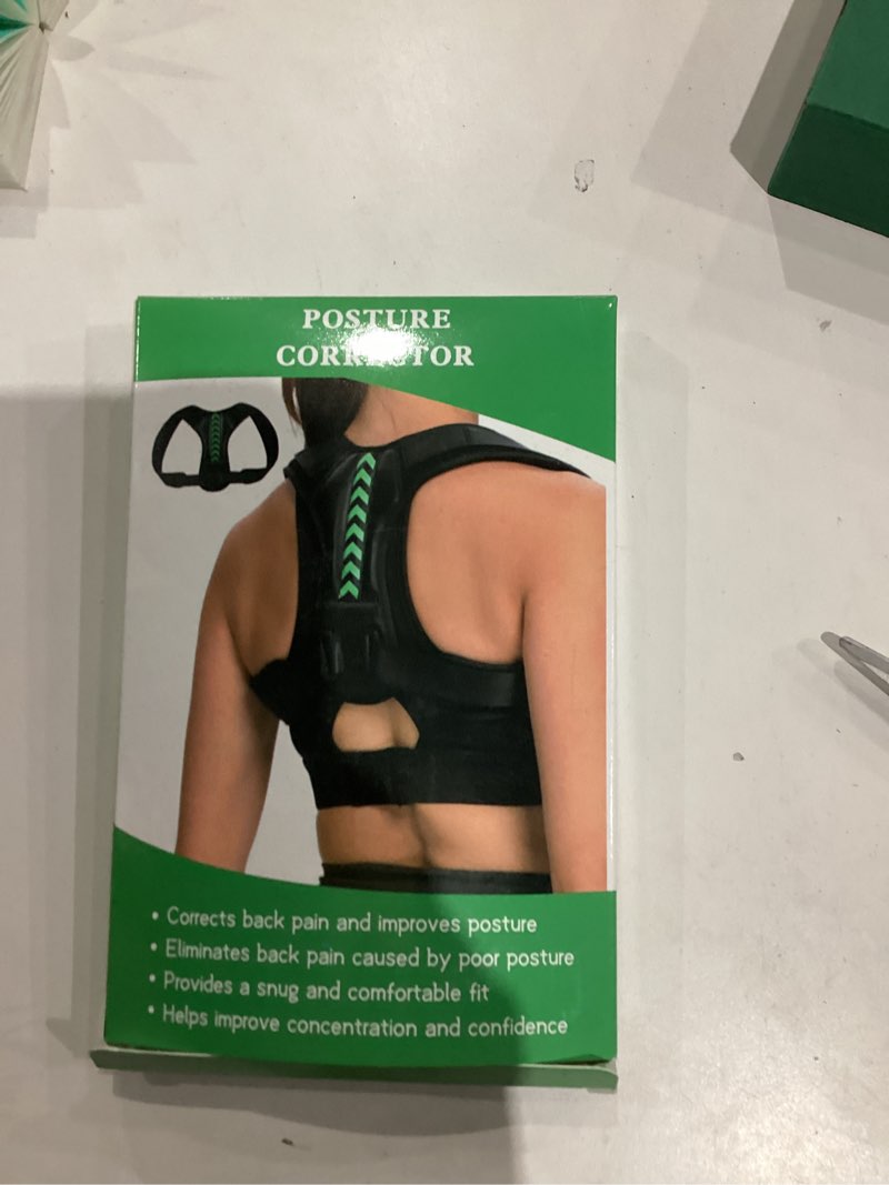 Condition photo showing Good Condition for Asahaye Posture Corrector for Women and Men, Adjustable Back Brace Posture Corrector for Upper & Mid Spine Support, Breathable Back Brace for Improving Neck, Shoulder and Back Posture Pain Relief Black
