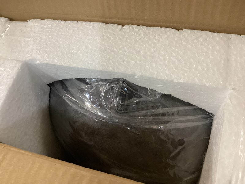 Condition photo showing New/Like New for Large Resin Decorative Bowl with Side Ring Accents – Black Whitewashed Terracotta Look, Rustic Farmhouse Fruit Bowl for Kitchen Counter or Table Centerpiece