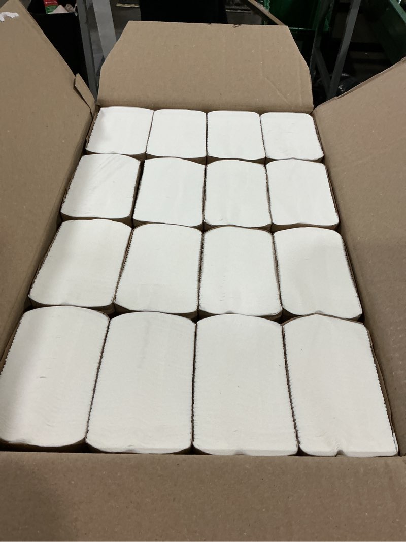 Condition photo showing New/Like New for amazoncommercial fsc certified ultra plus universal multifold paper towels, 2400 count, 16 pack of 150, white