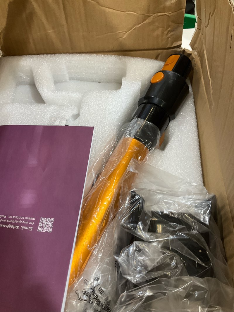 Condition photo showing Good Condition for cordless vacuum cleaner, 40kpa 8 in 1 powerful suction lightweight stick vacuum cleaner for home, led display, 3 suction modes, 45mins detachable battery vacuum for hard floor carpet pet hairs orange