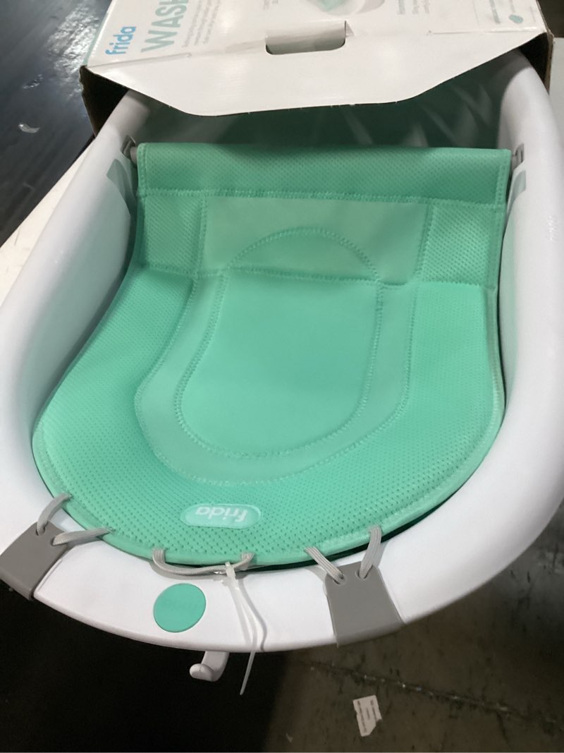Condition photo showing New/Like New for frida baby 4-in-1 grow-with-me baby bathtub, baby tub for newborns to toddler with removable bath seat & backrest for bath support in tub bath tub