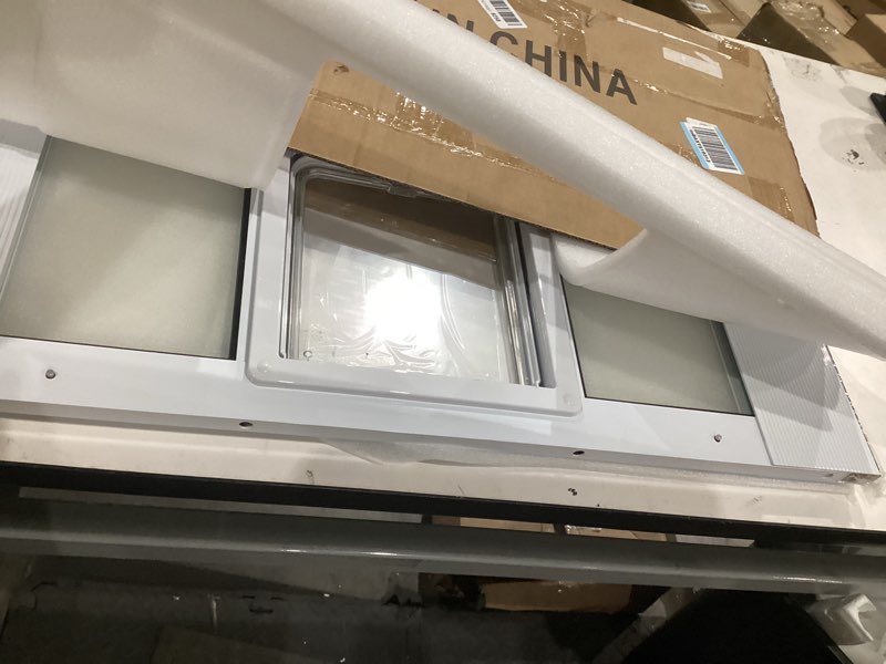 Condition photo showing Good Condition for cat door for window, 3min no-damage quick install, fits 27"-32" width windows,no drilling required cat window door insert, aluminum frame pet door for window, 4 lock modes to control pet access fit 27"-32" window