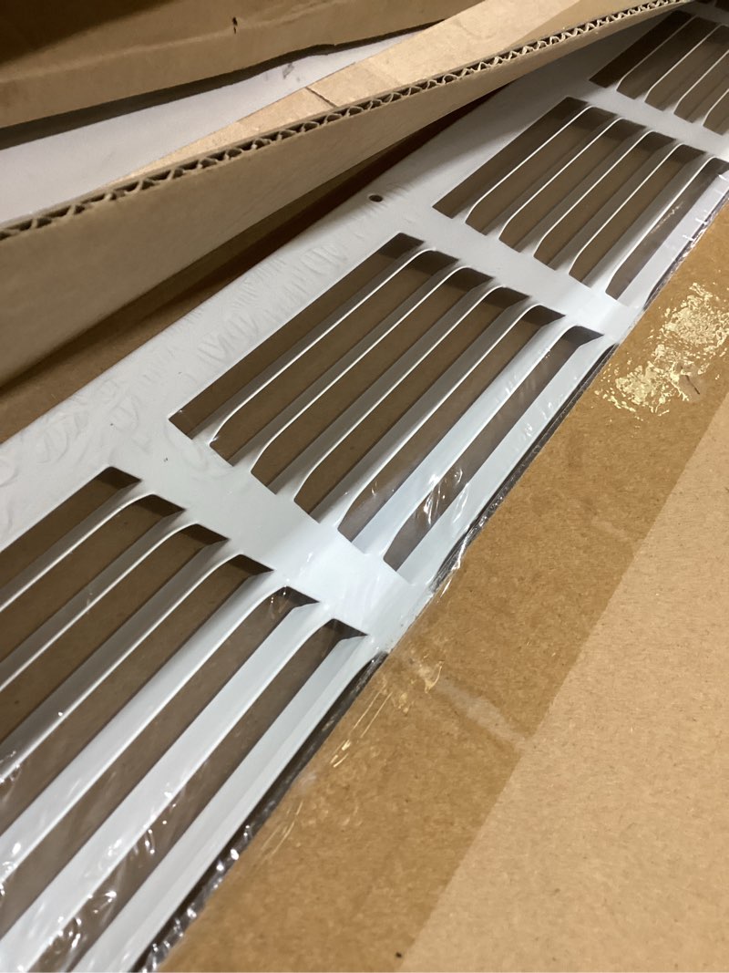 Condition photo showing New/Like New for steel return air grill,return air vent cover (duct opening) cold air return vent cover for wall or ceiling, outside dimensions (30"w x 6"h duct opening)