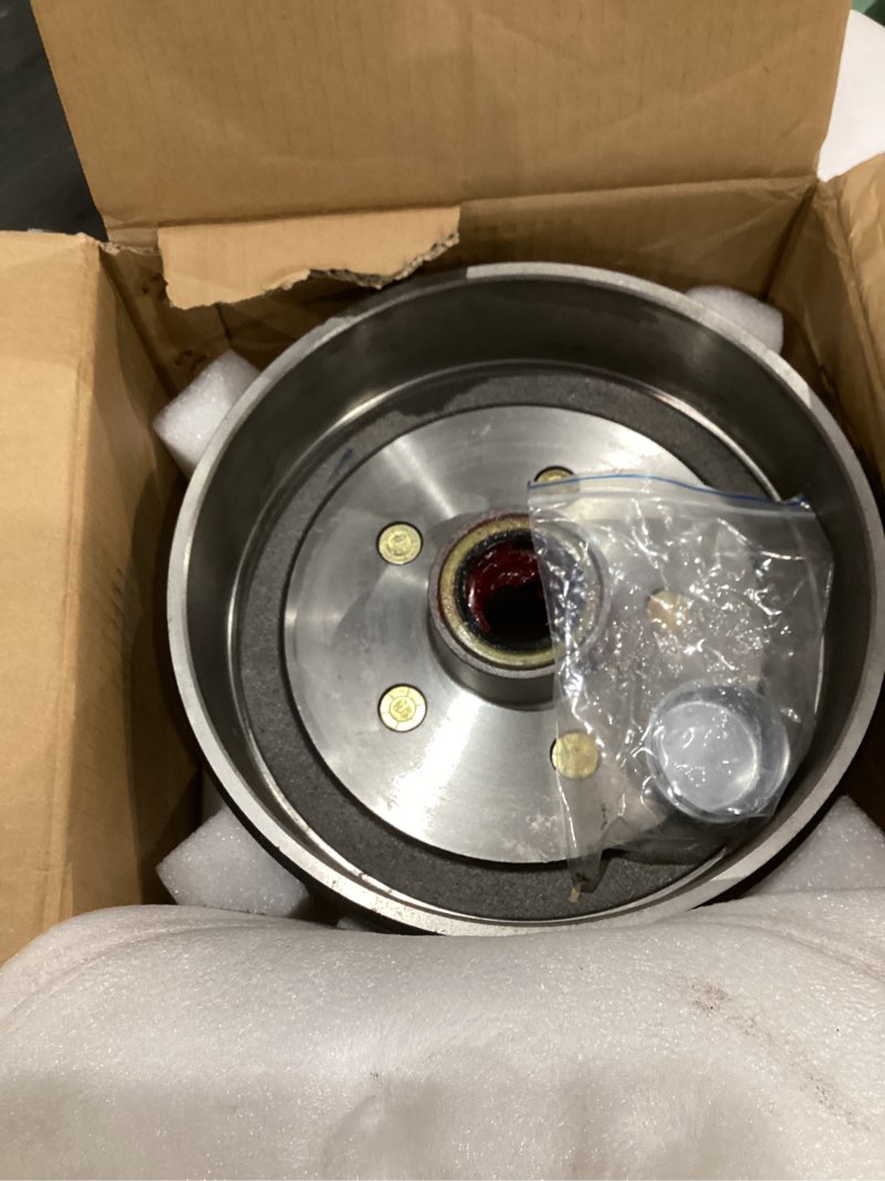 Condition photo showing As Is for Youxmoto 10" X 2-1/4" Trailer Brake Drum Kit 5 on 4.5" Bolt, for Dexter RVs 3,500 lb. Axle Trailer Brake Drum Assembly; W/Grease Seal & Cap 5-Hole 4.5" Bolt for 3500lb